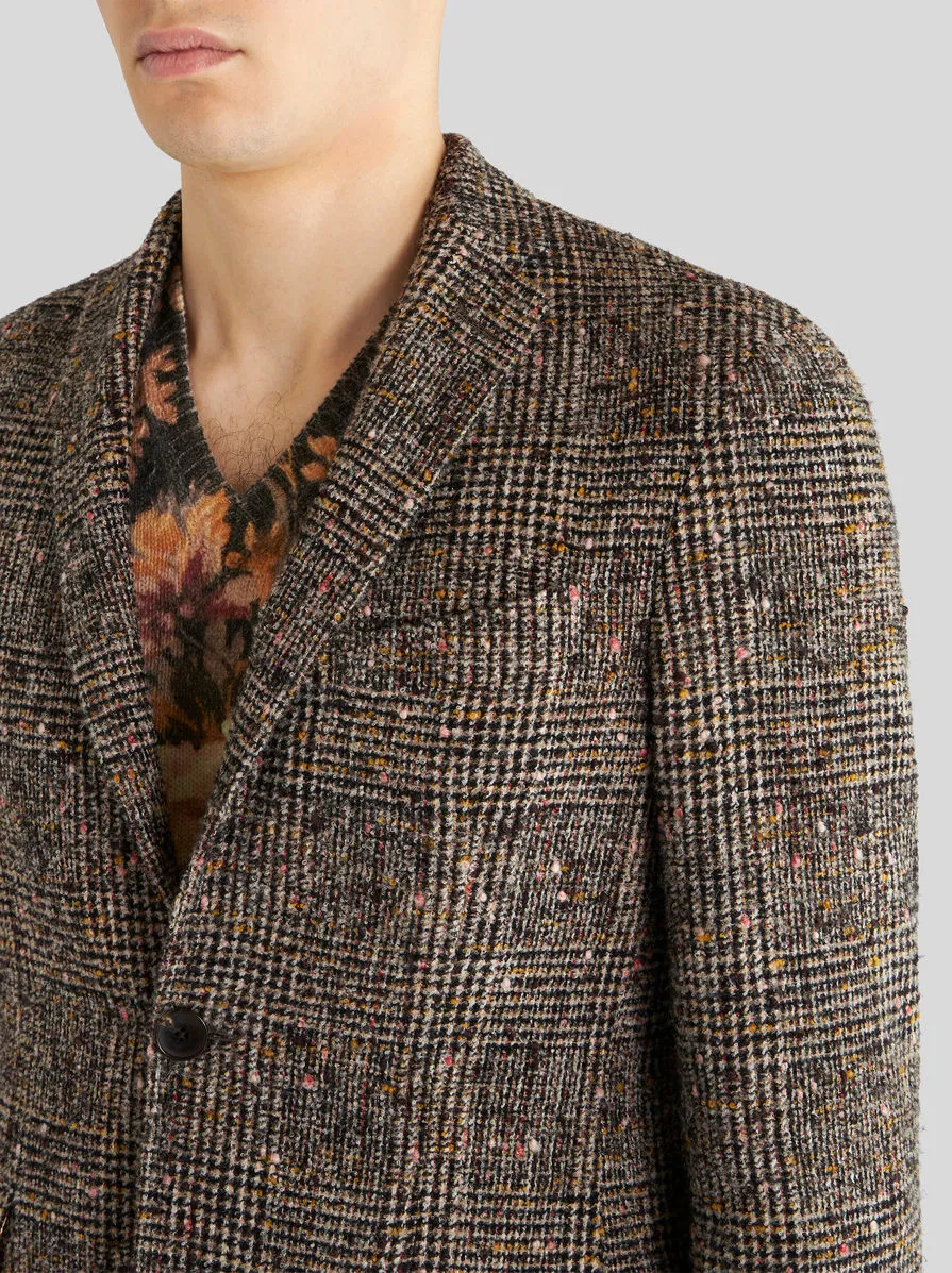 Single-Breasted Checked Blazer