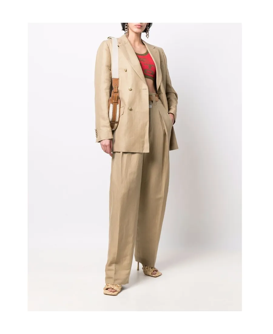 Double-Breasted Long-Sleeved Blazer
