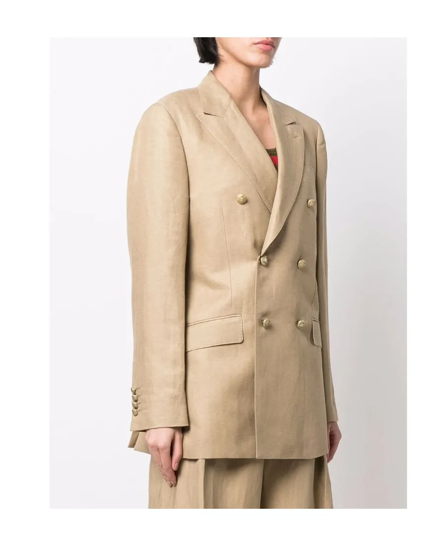 Double-Breasted Long-Sleeved Blazer