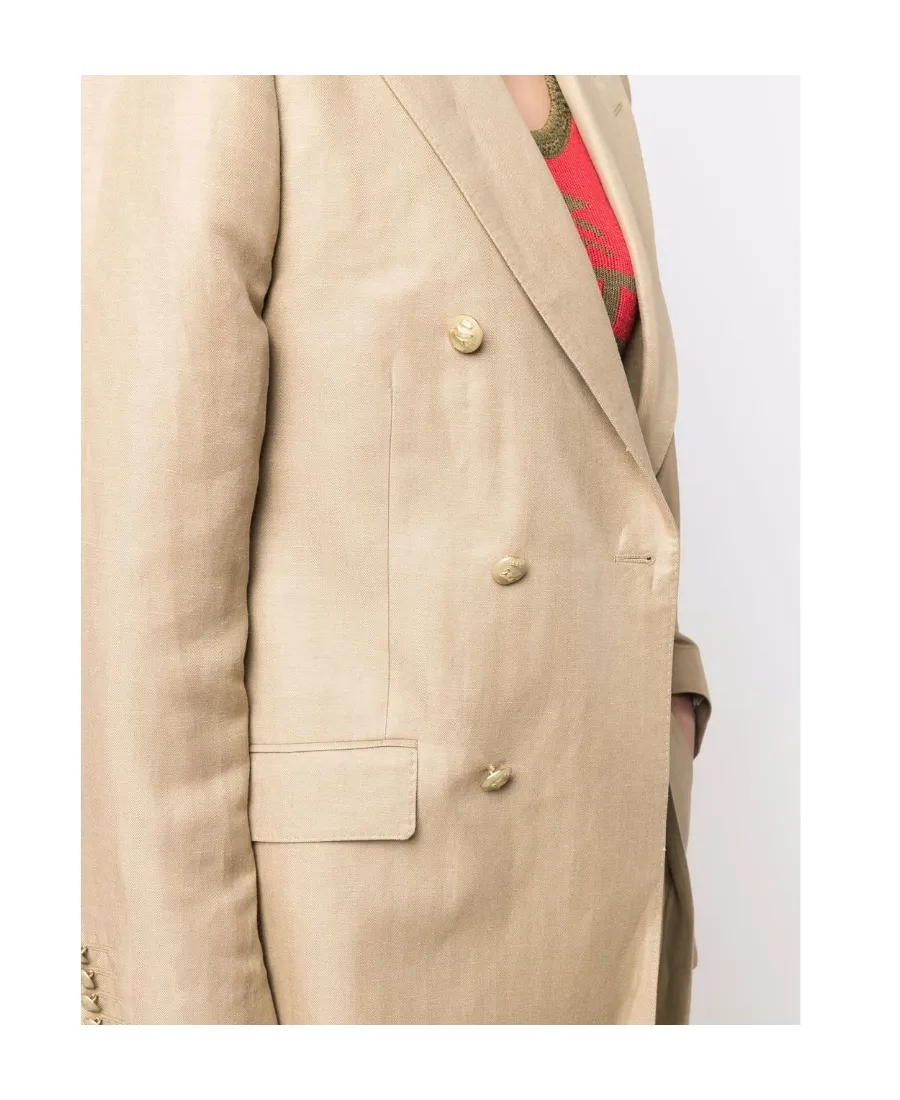 Double-Breasted Long-Sleeved Blazer