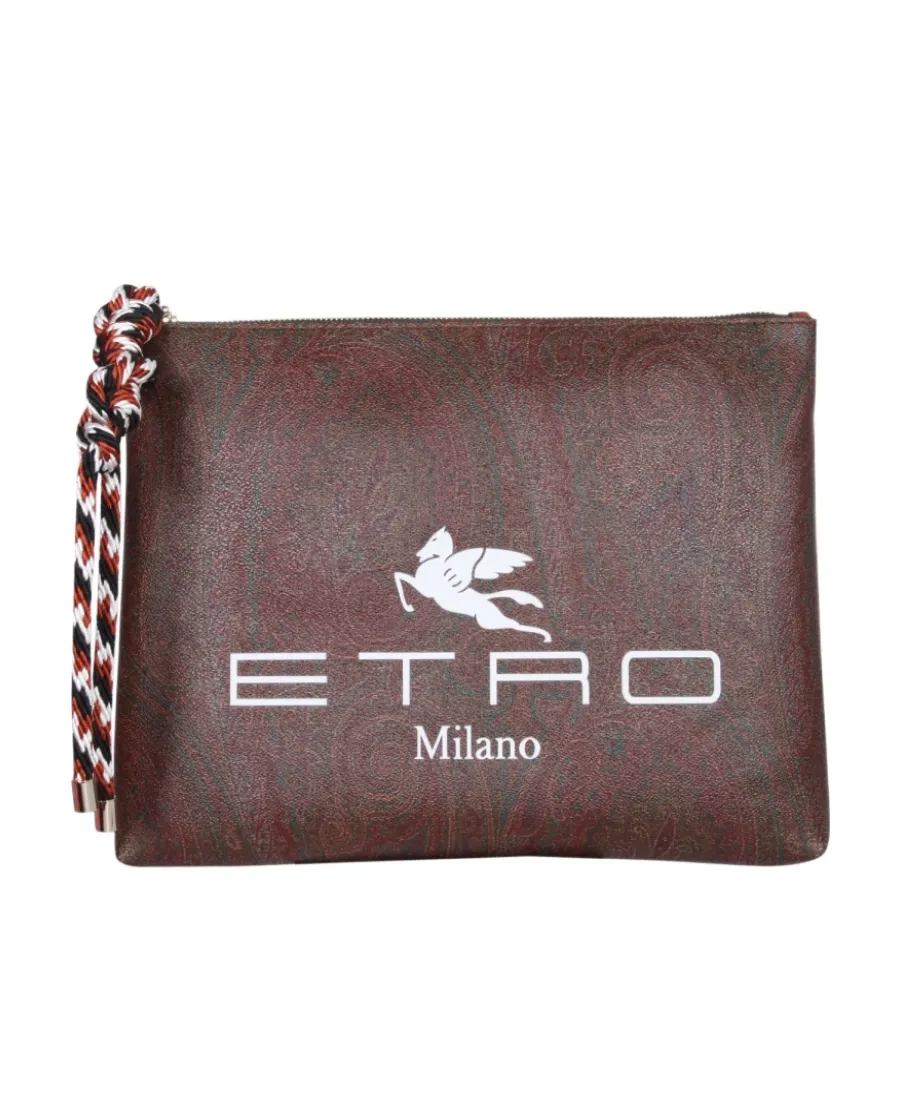 Logo-Print Clutch Bag