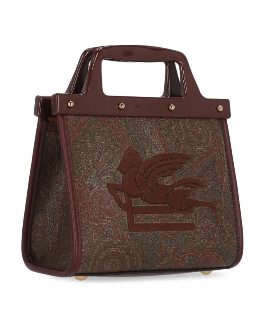 Paisley Pattern Logo Detailed Tote Bag