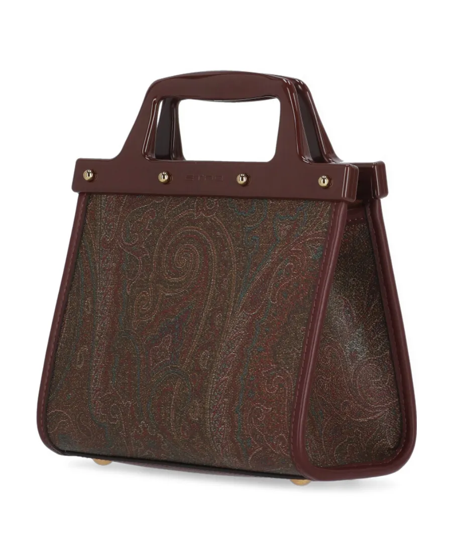 Paisley Pattern Logo Detailed Tote Bag