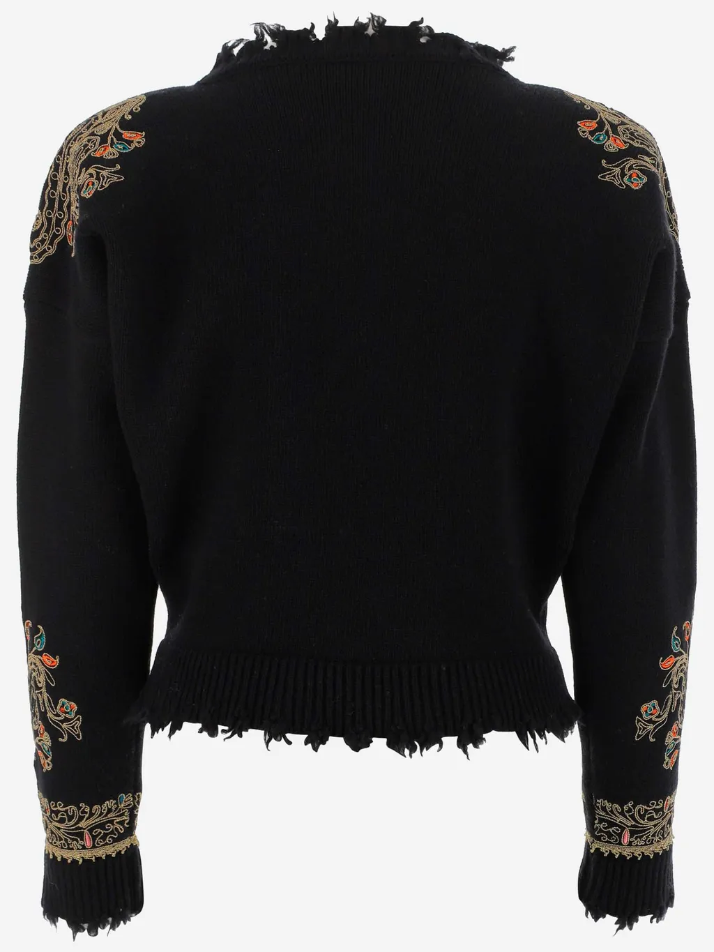 Paisley-Embroidered Virgin Wool Jumper