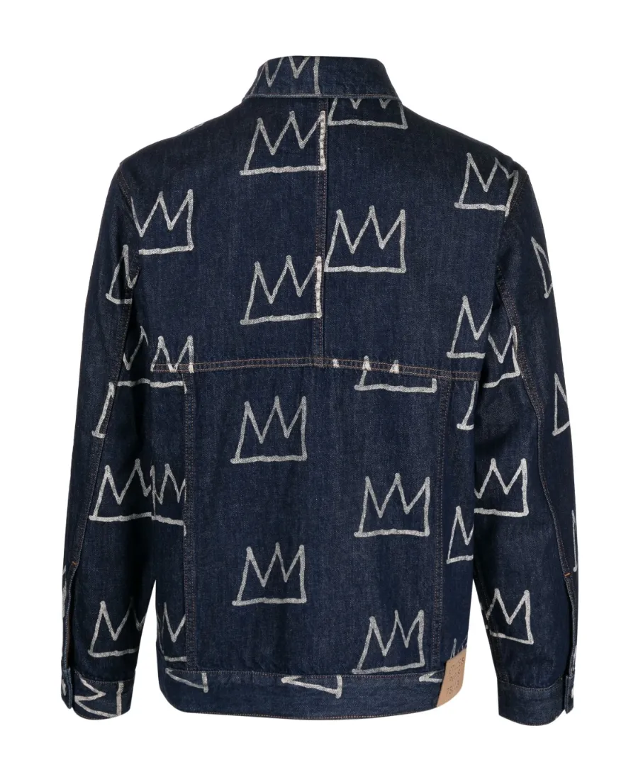 Crown Print Denim Jacket