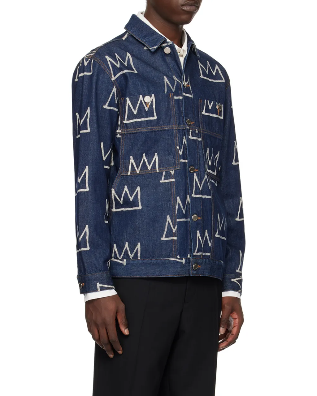 Crown Print Denim Jacket