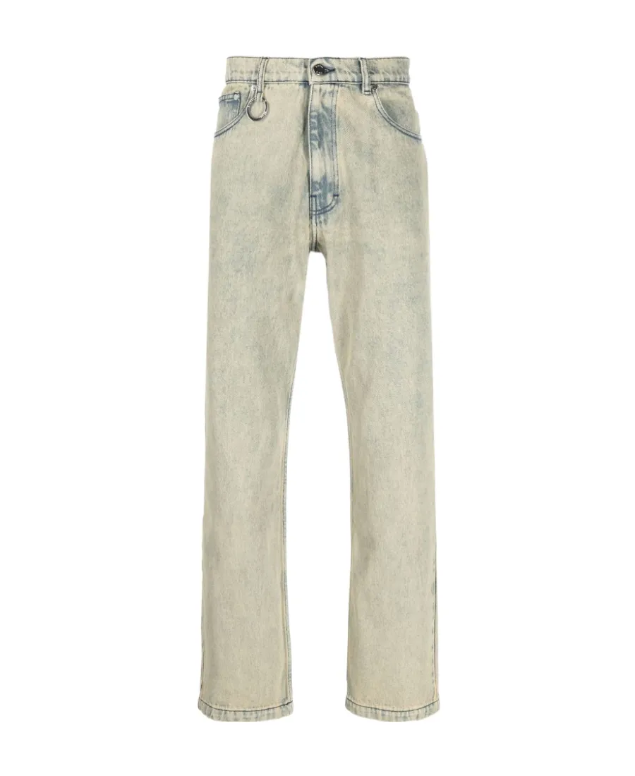 Washed Straight-Leg Jeans