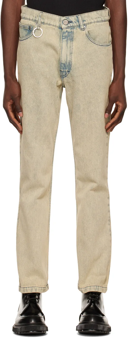 Washed Straight-Leg Jeans