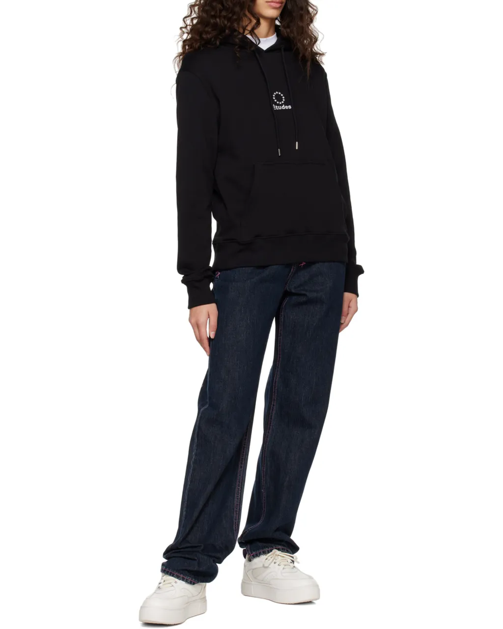 Logo Embroidered Drawstring Hoodie