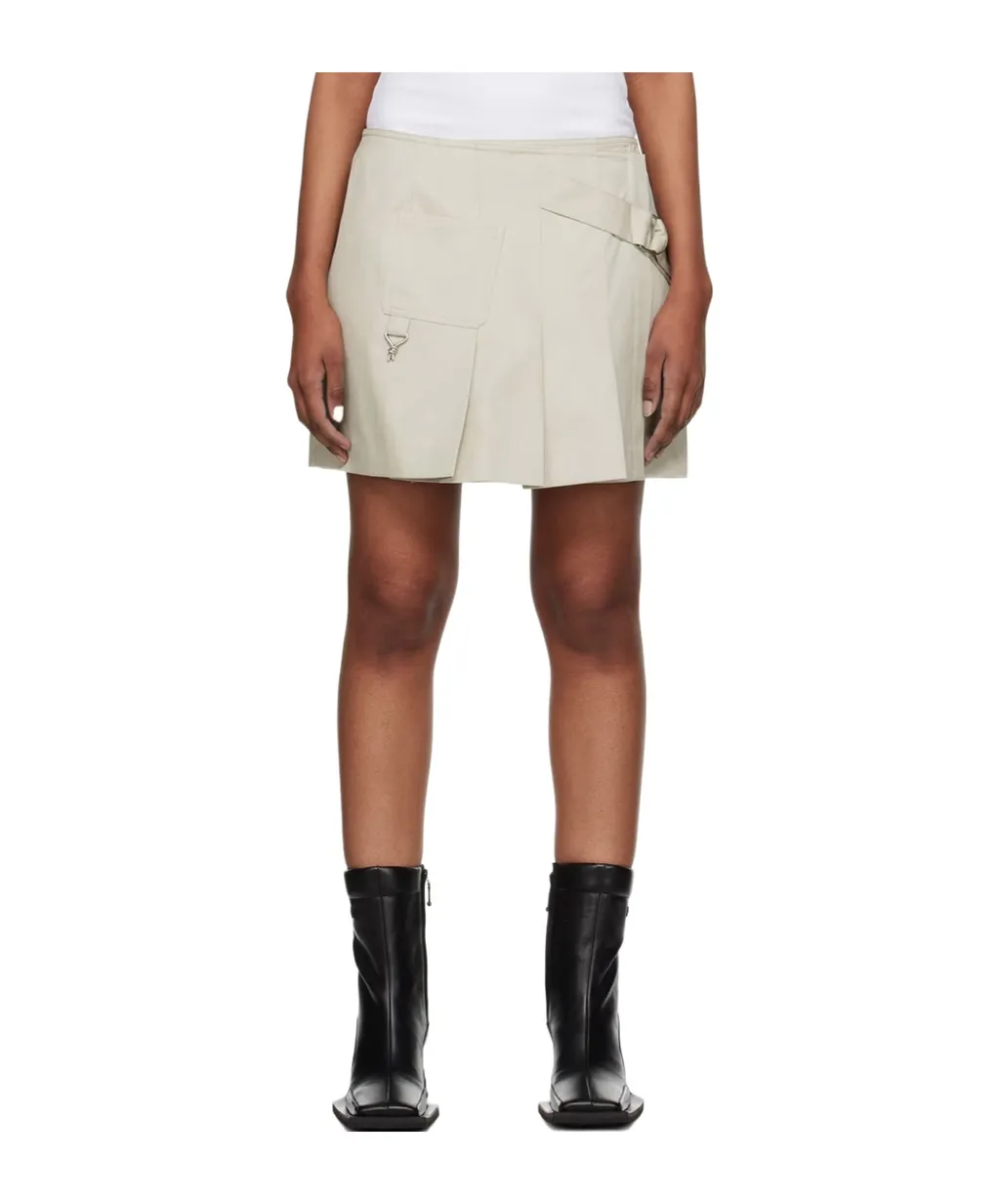 Asymmetric Pleated Miniskirt