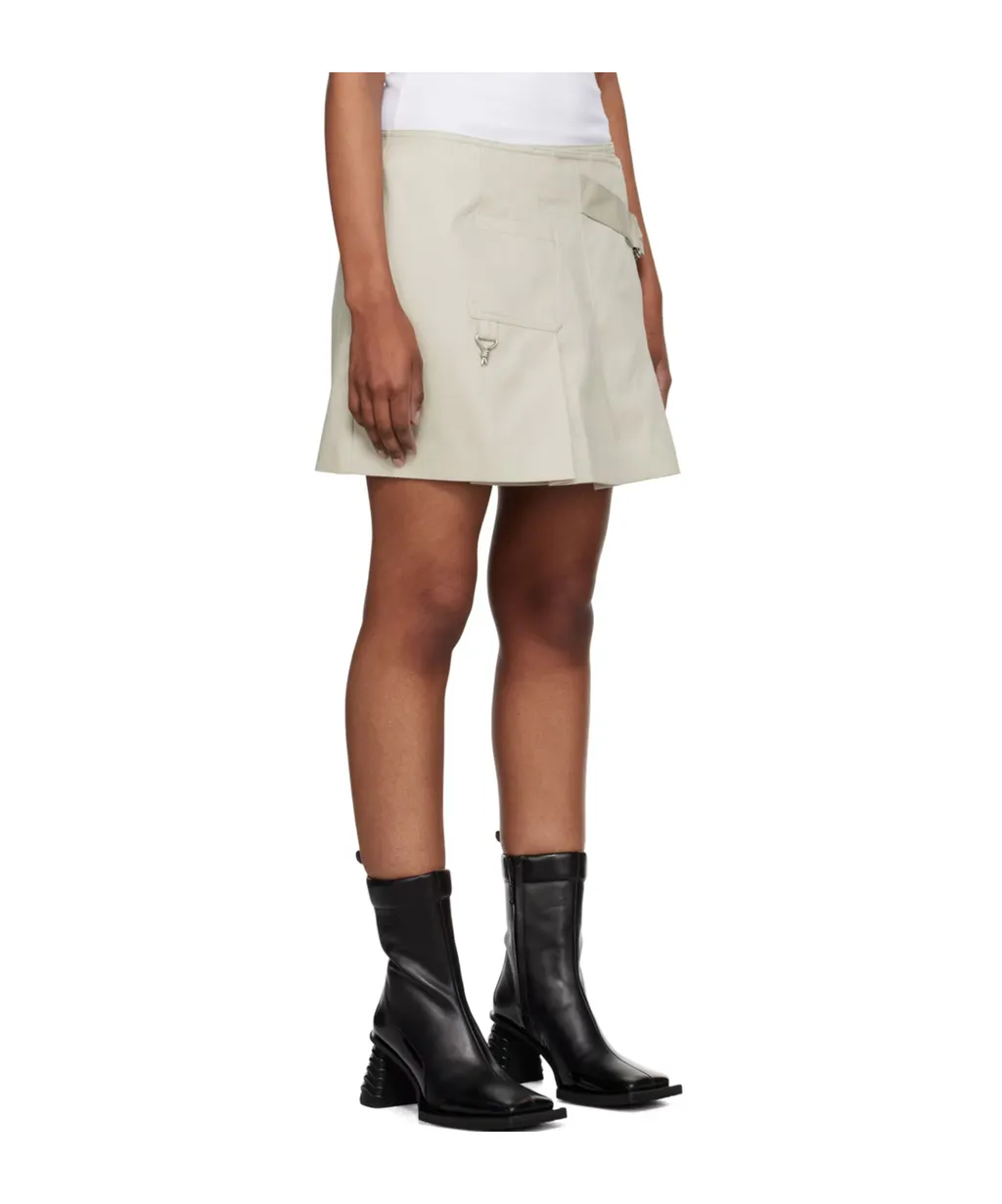 Asymmetric Pleated Miniskirt
