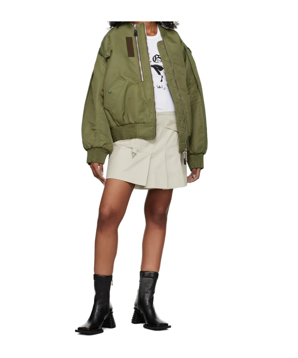 Asymmetric Pleated Miniskirt