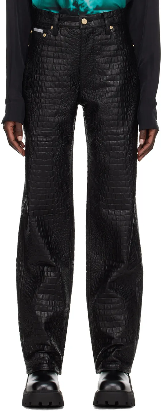 Embossed Straight Leg Pants