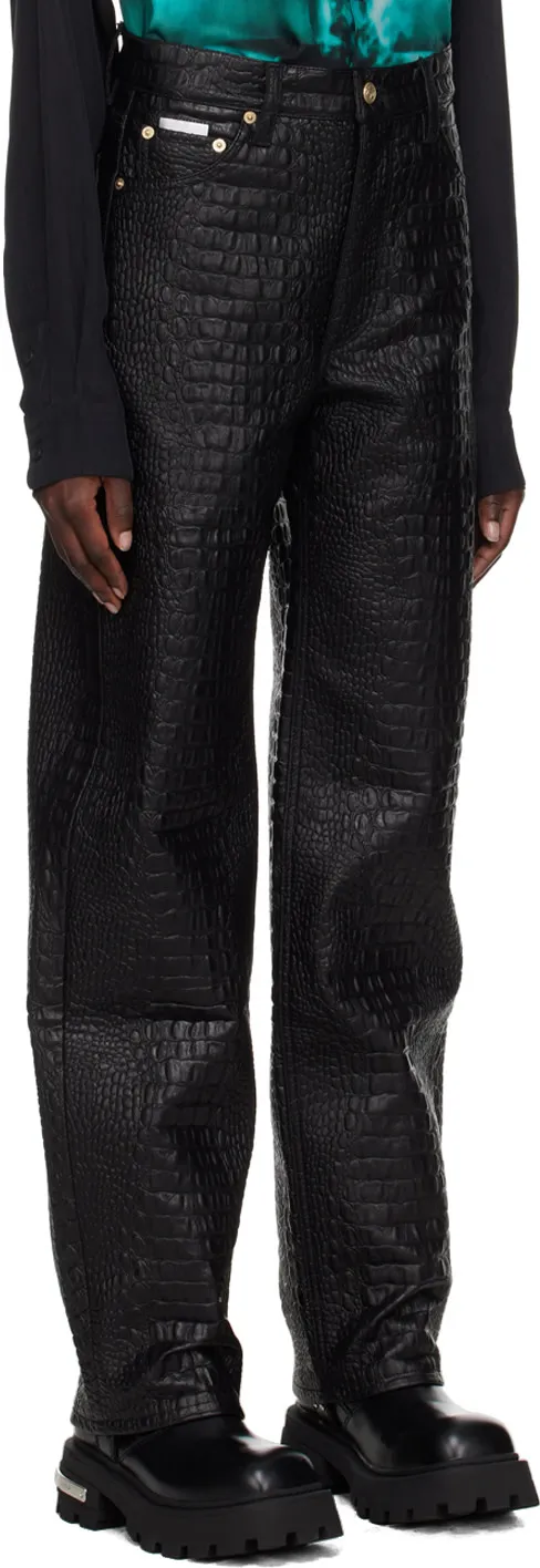 Embossed Straight Leg Pants