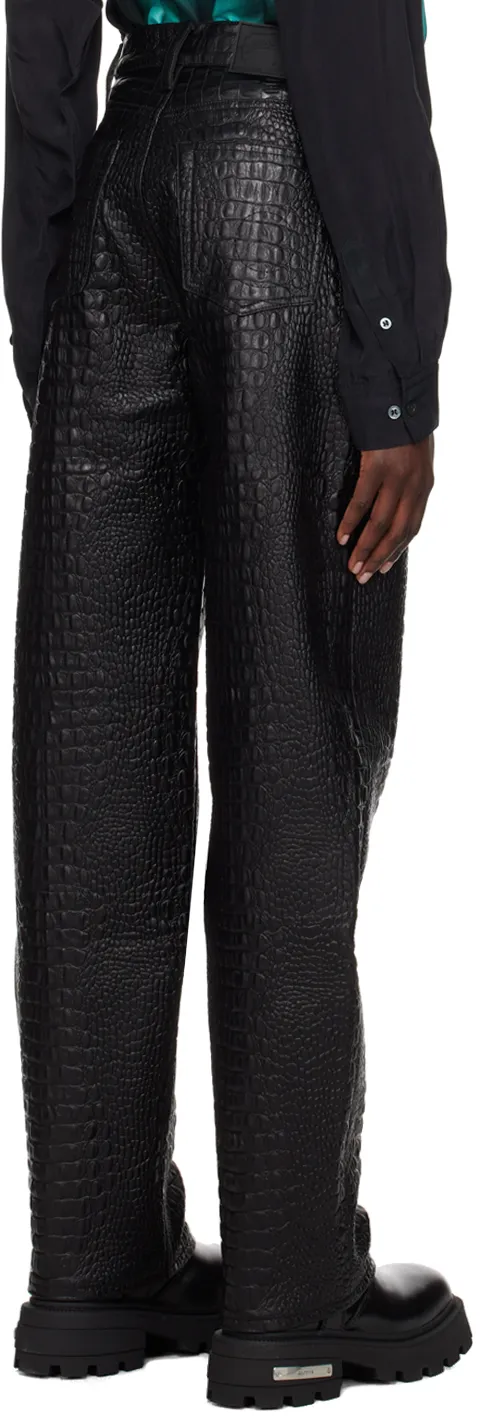 Embossed Straight Leg Pants