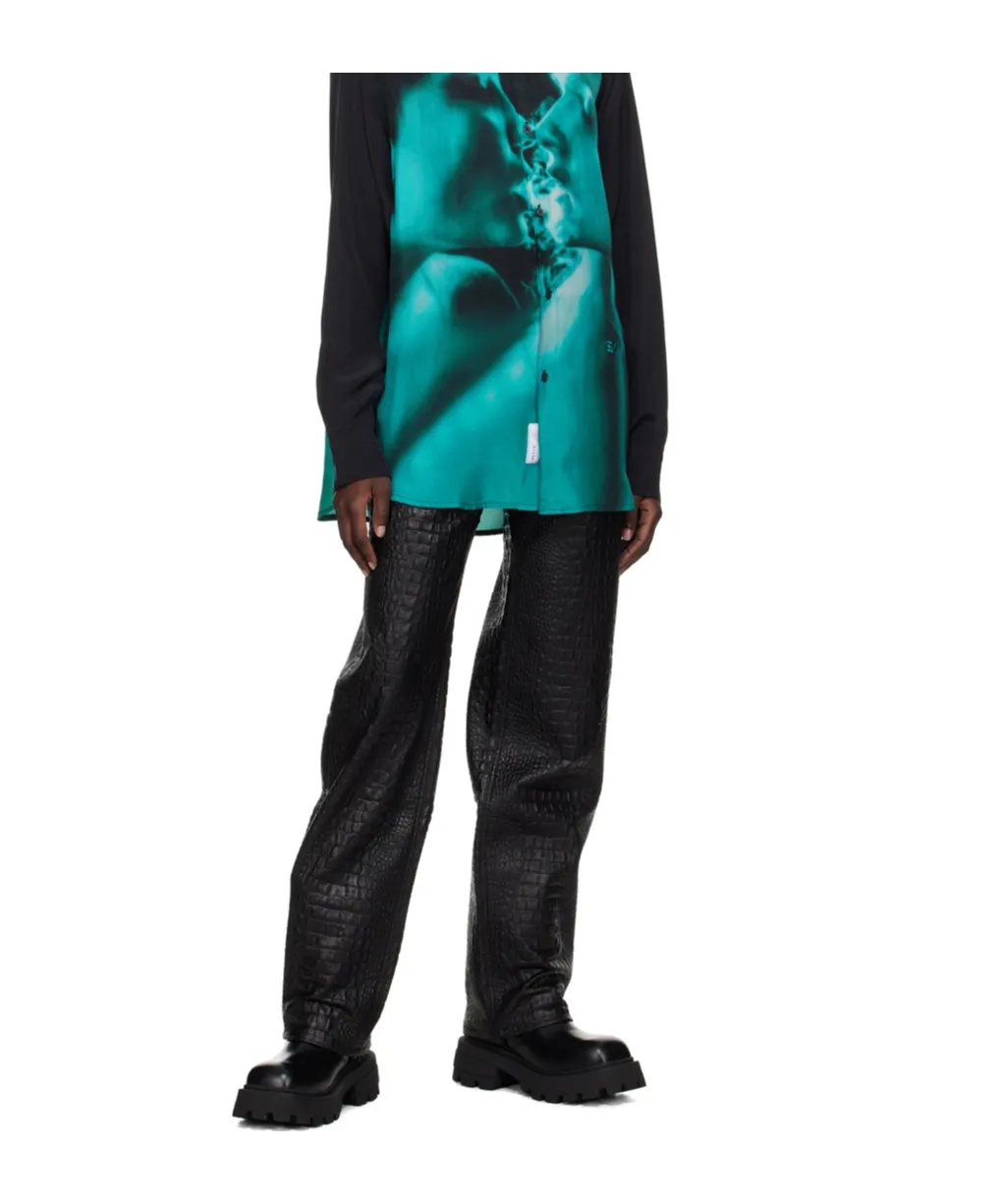 Embossed Straight Leg Pants