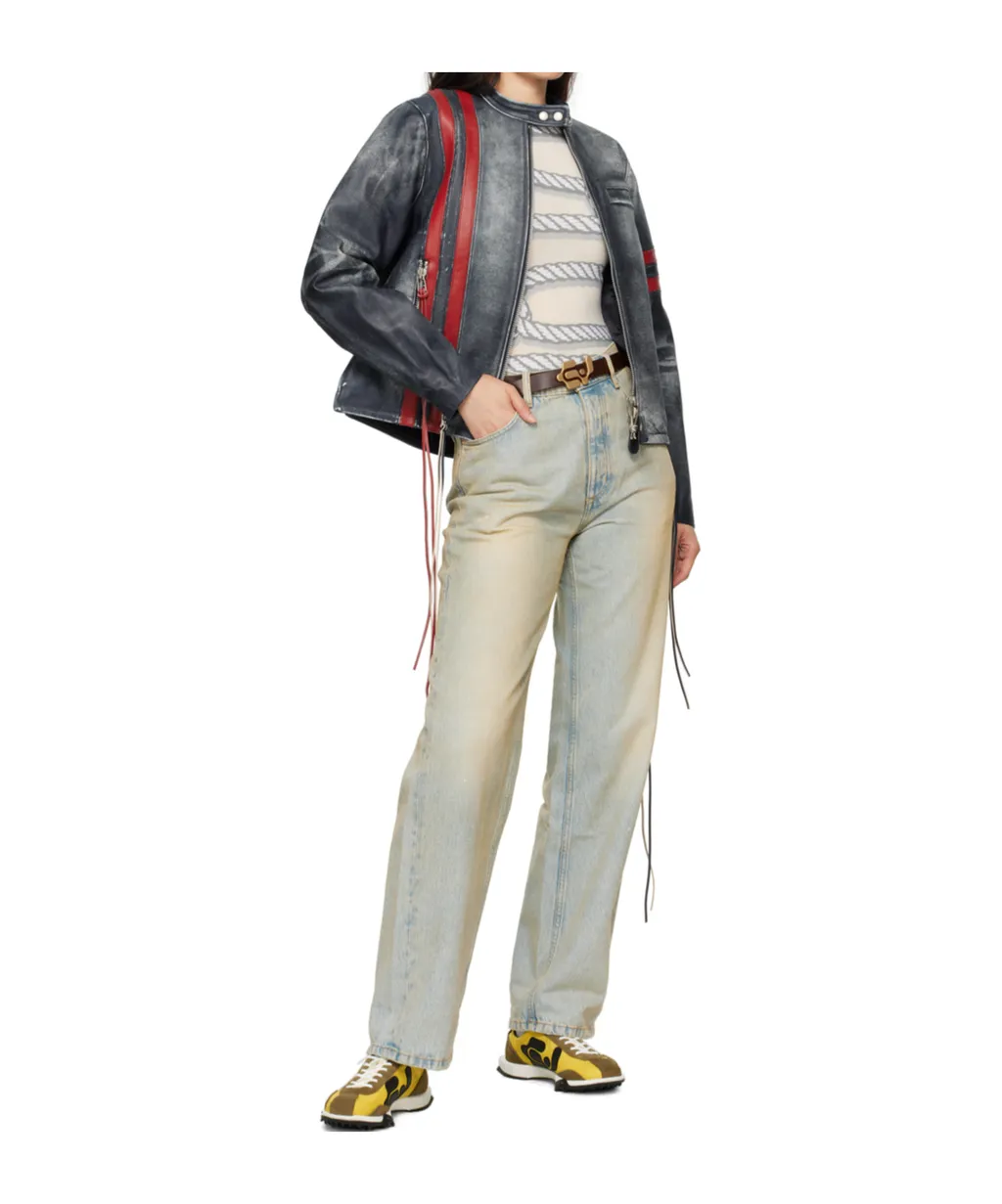 Long Sleeve Leather Jacket