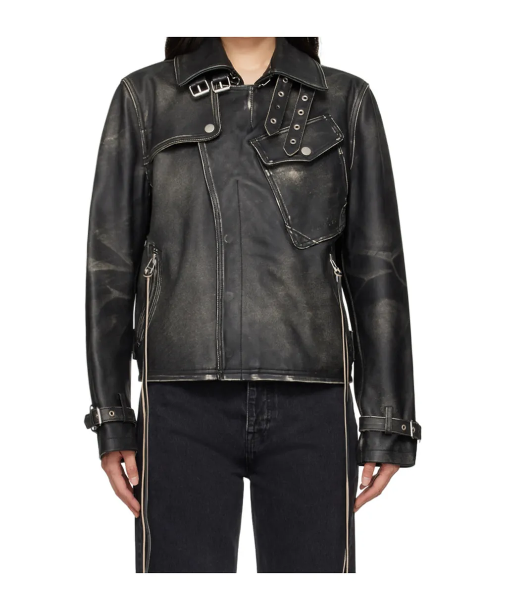 Long Sleeve Leather Jacket