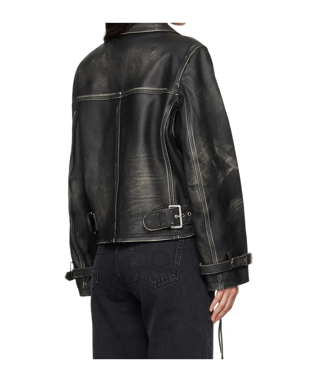 Long Sleeve Leather Jacket
