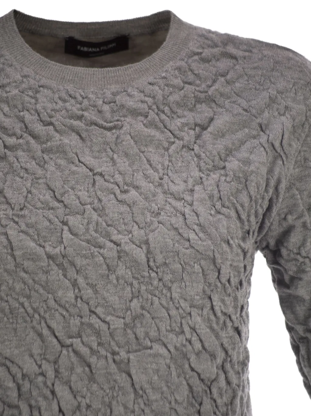 Embossed Finish Short-Sleeved Jumper