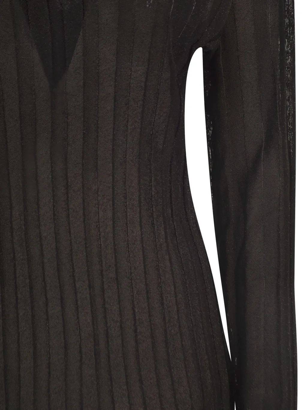 V-Neck Lurex Hooded Drawstring Jumper
