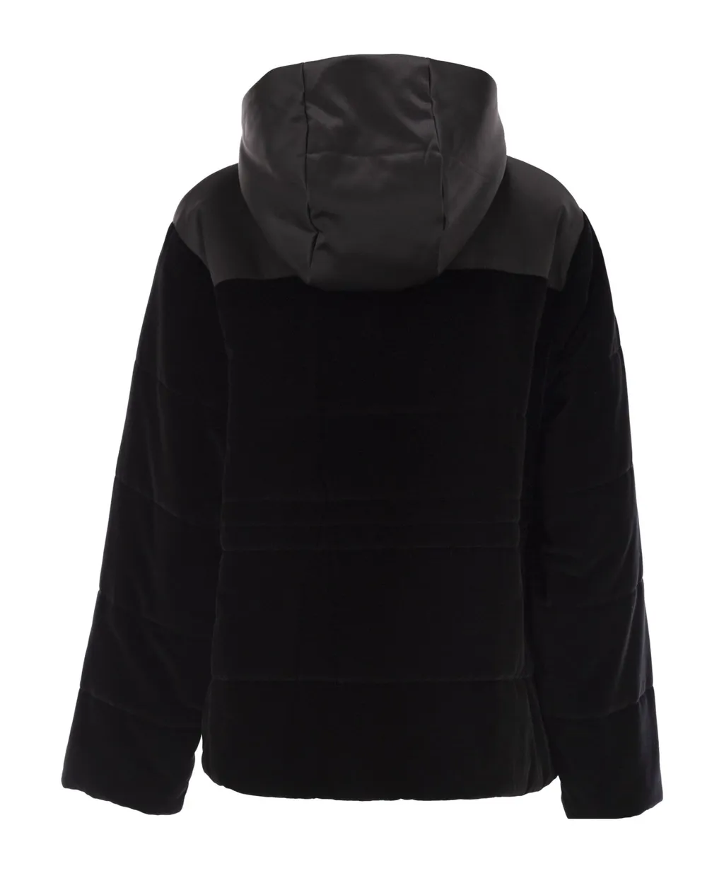 Hooded Padded Velvet Jacket