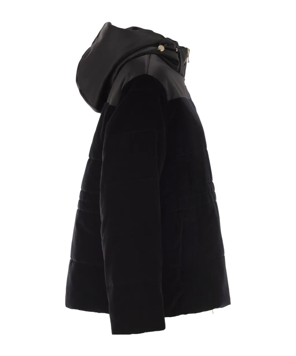 Hooded Padded Velvet Jacket