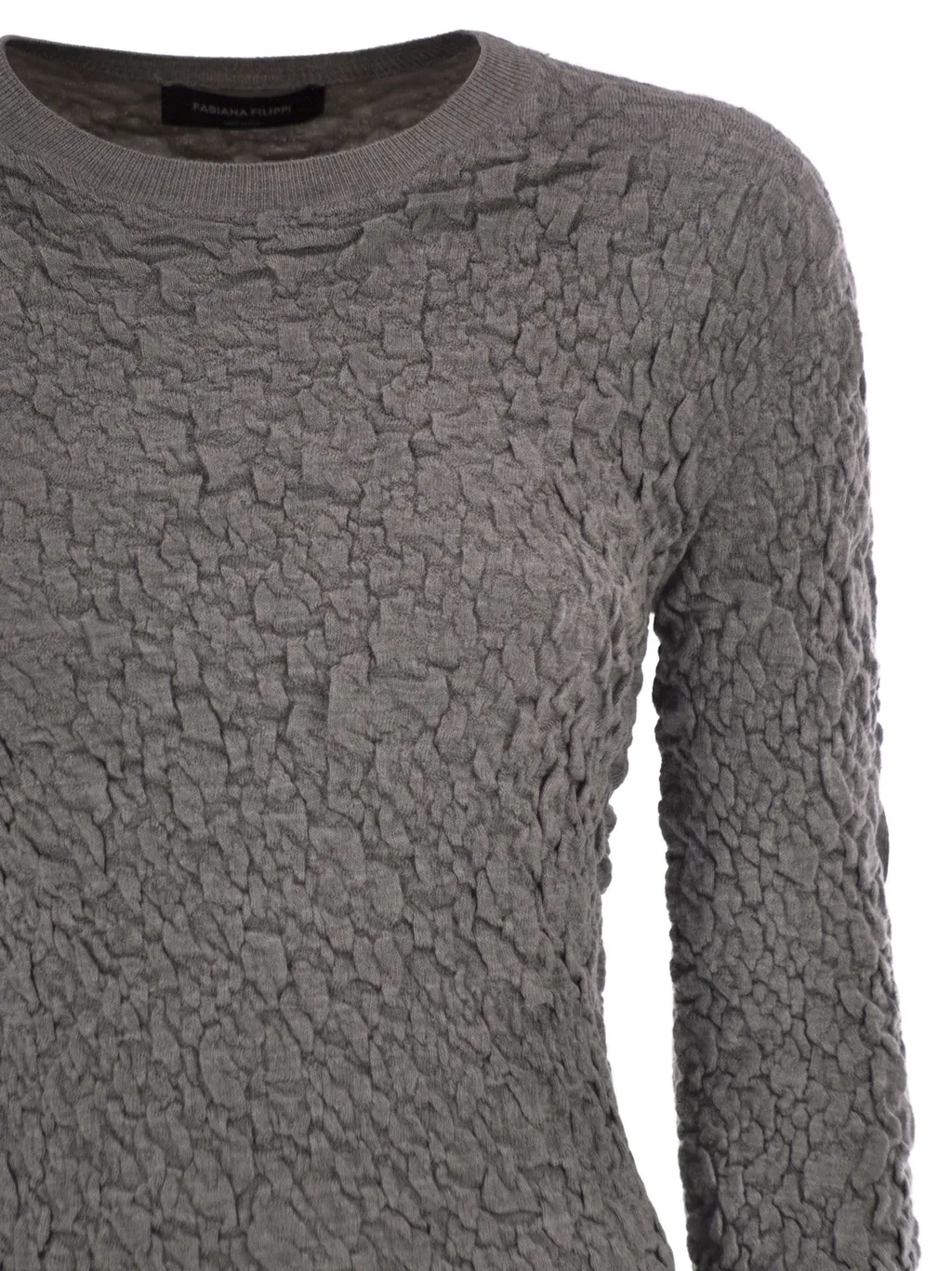Embossed-Finish Knitted Dress