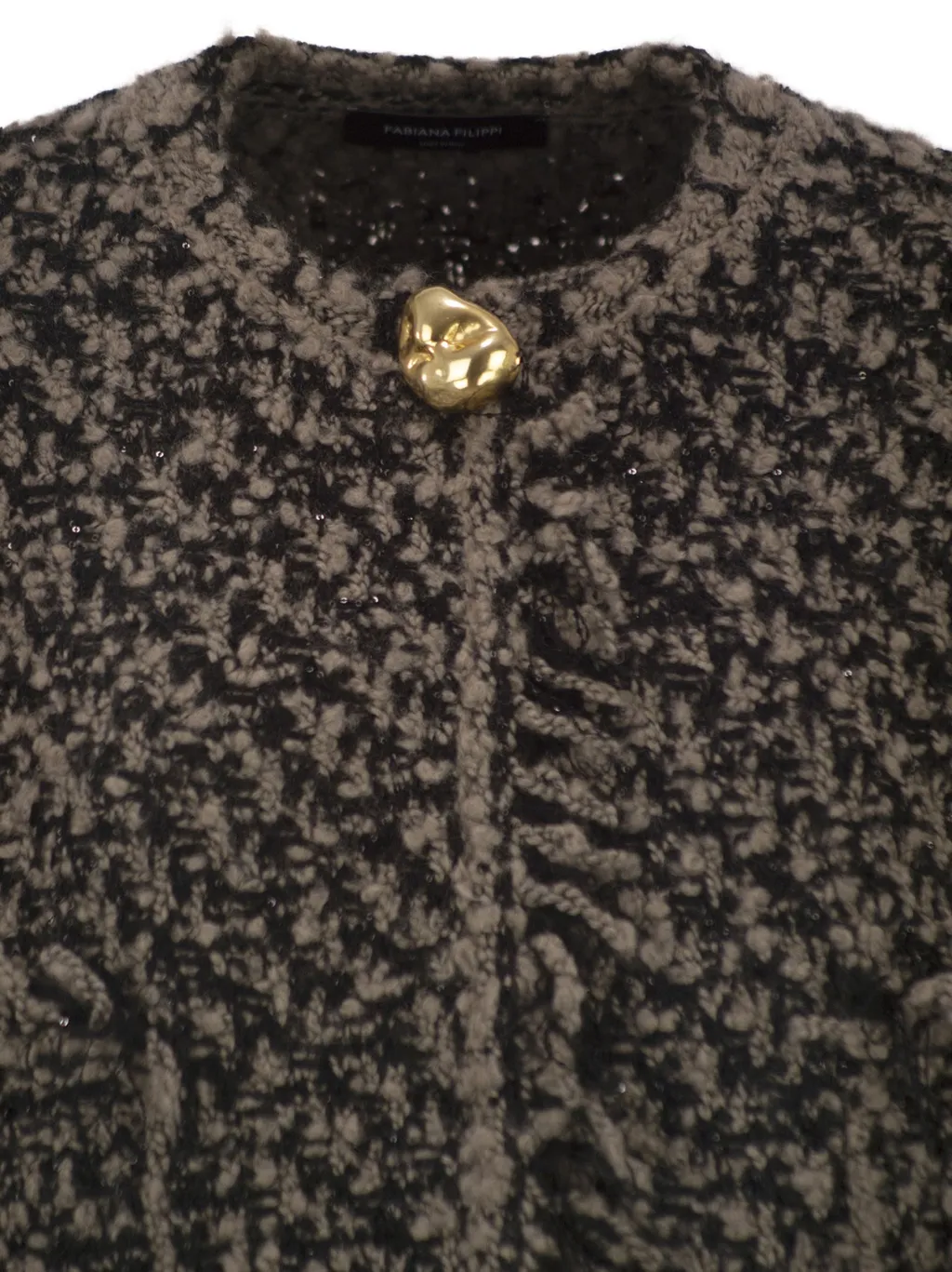 Crewneck Fringed Tweed Jacket