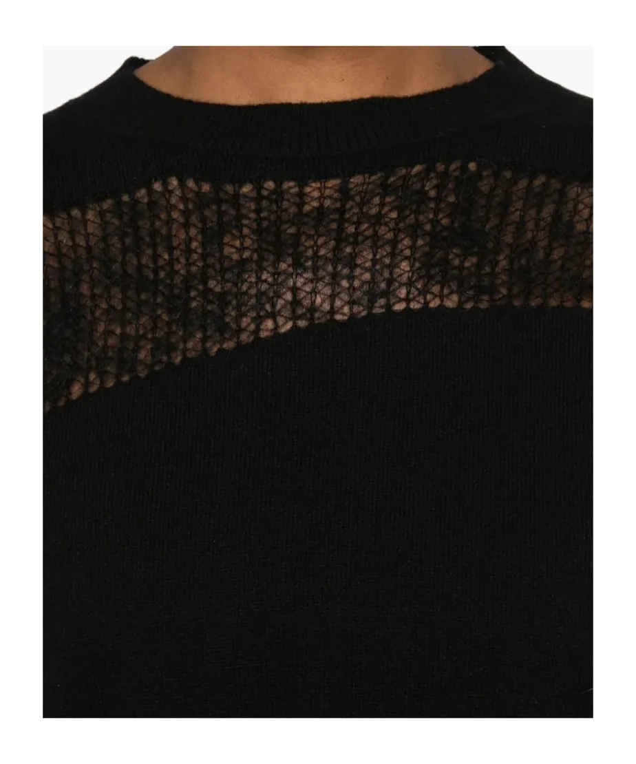 Mesh-Panel Sweater