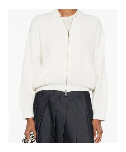 Ribbed Zipped High Neck Cardigan