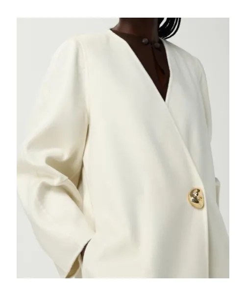 Single-Button Wrap Coat