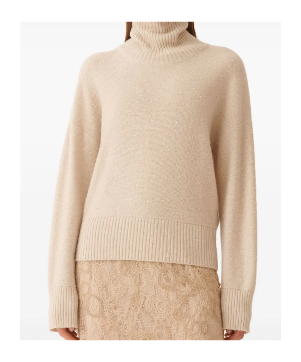 Sequins Embellished Turtleneck Jumper