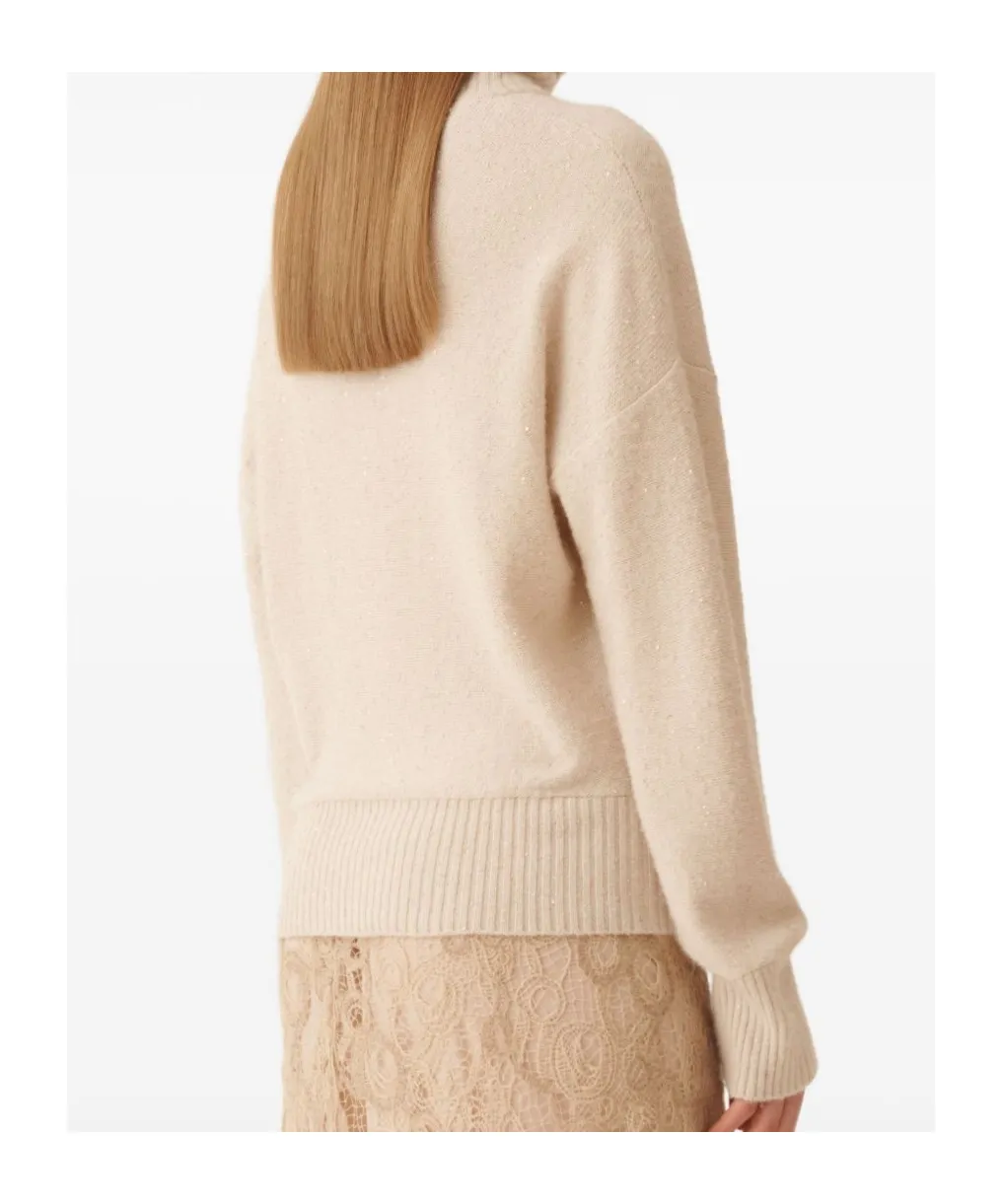 Sequins Embellished Turtleneck Jumper