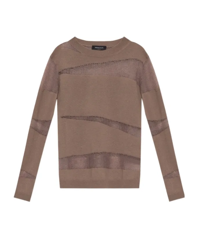Open-Knit Inserts Sweater