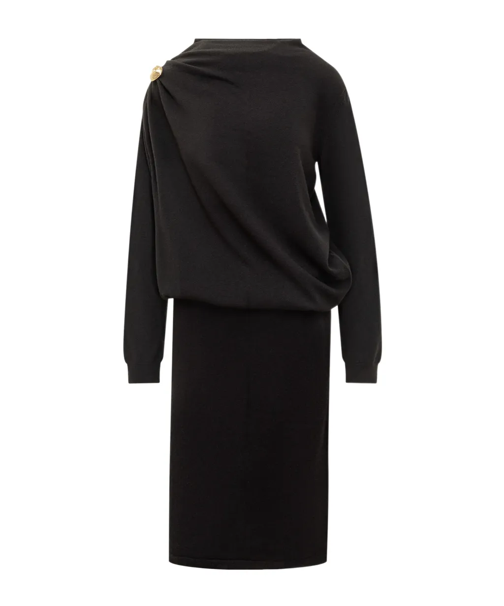 Draped Layered Midi Dress