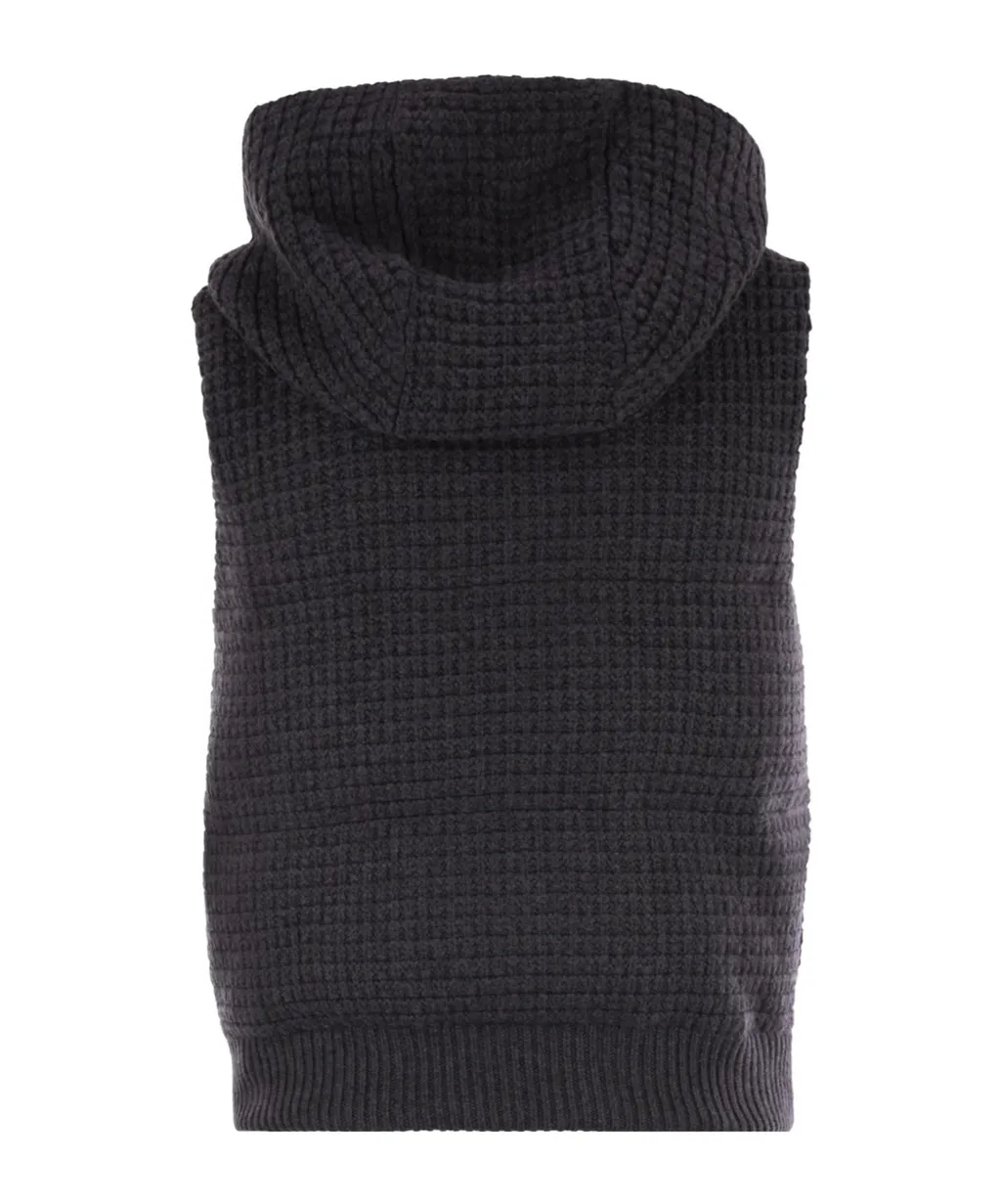 Embellished Zipped Hooded Gilet