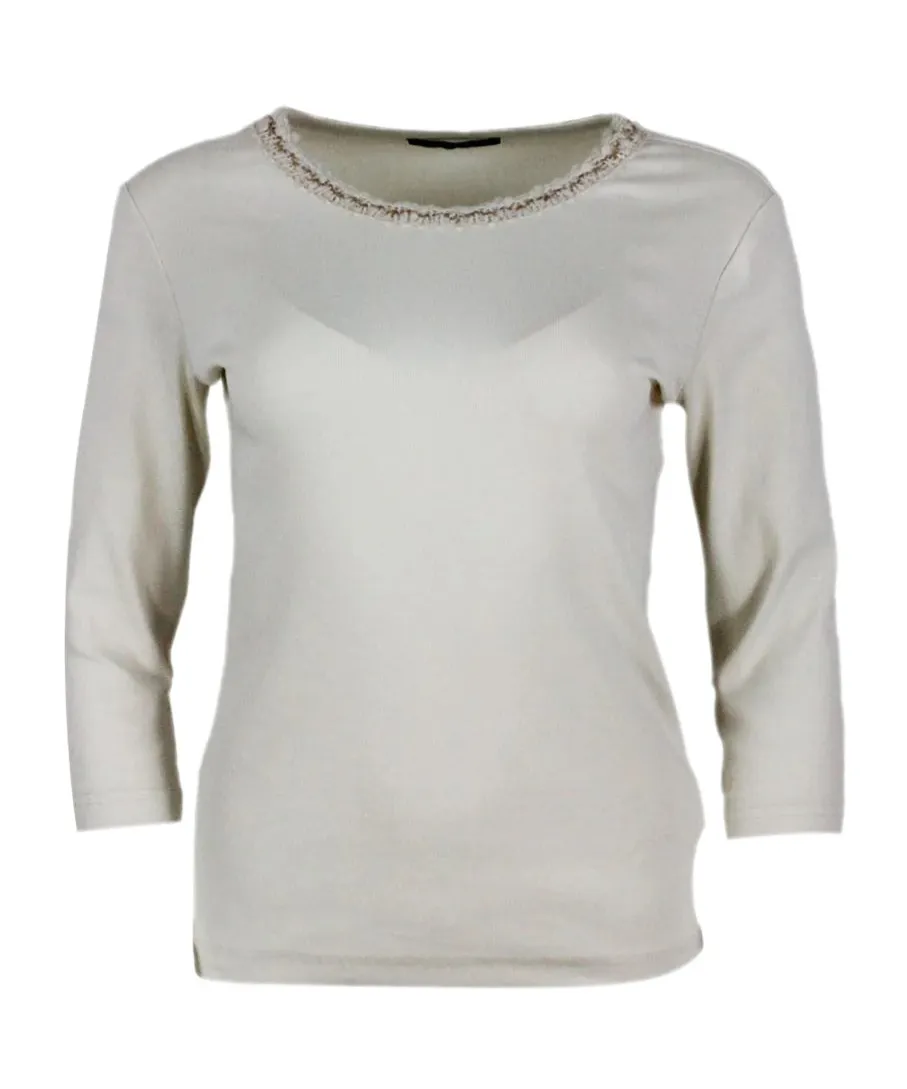 Embellished Round Neck Top