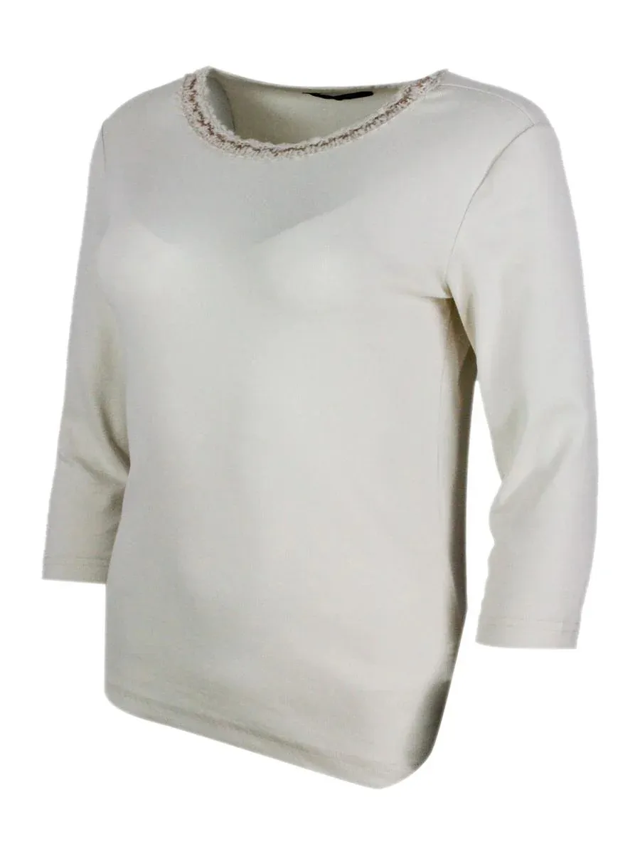 Embellished Round Neck Top