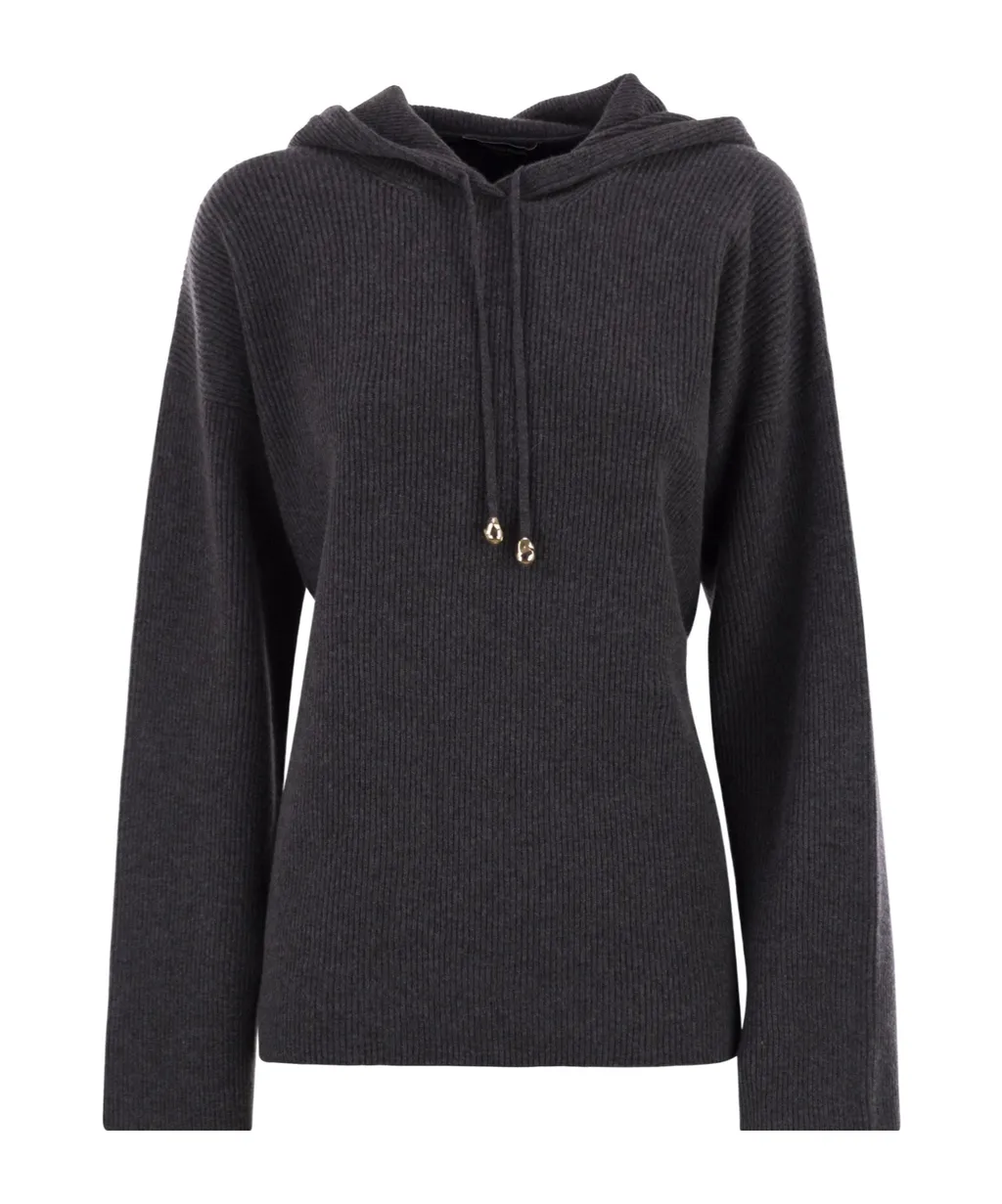 Drawstring Knitted Hoodie