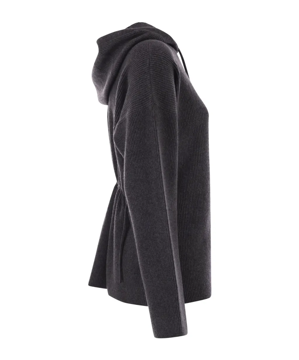 Drawstring Knitted Hoodie