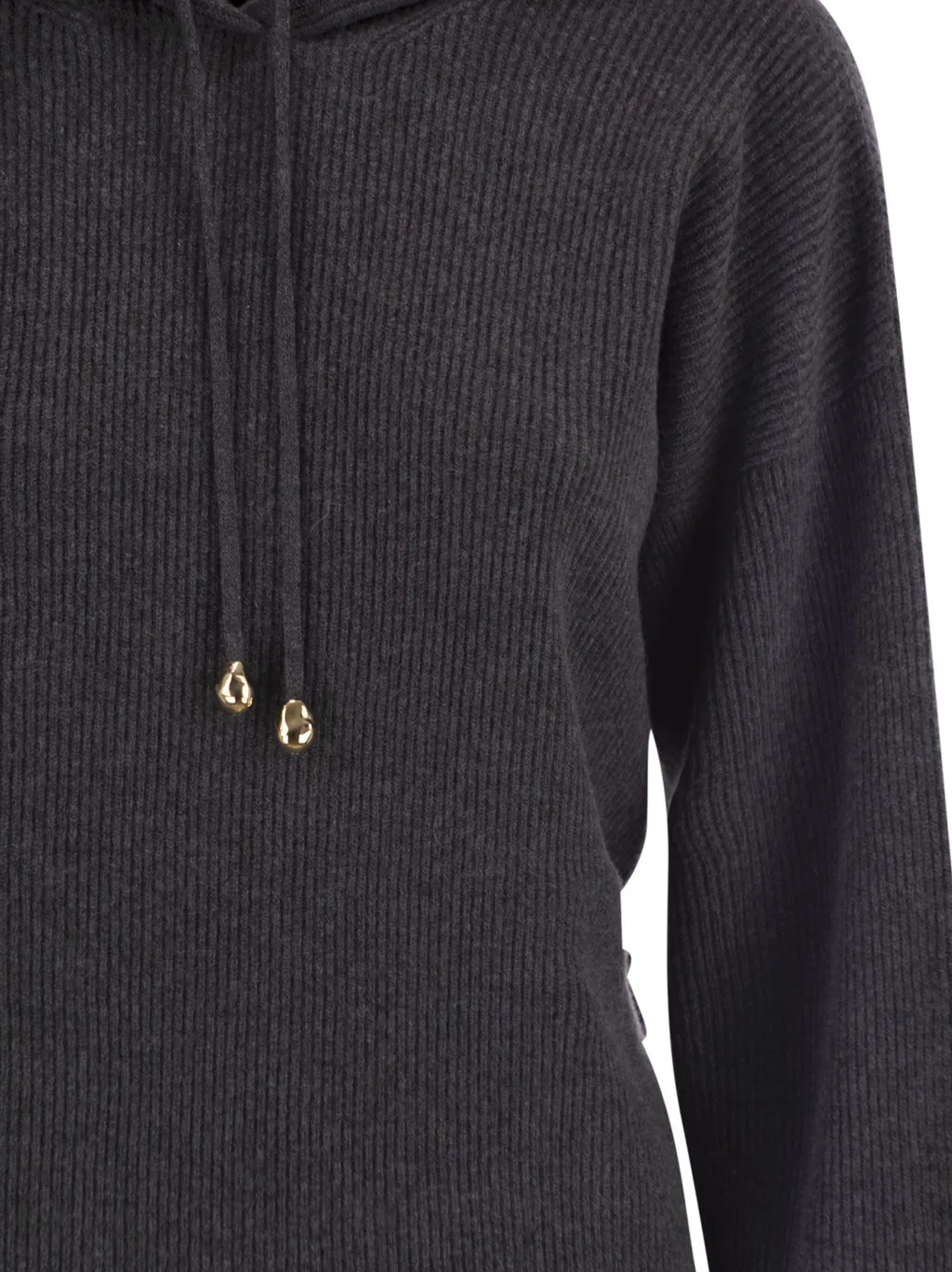 Drawstring Knitted Hoodie