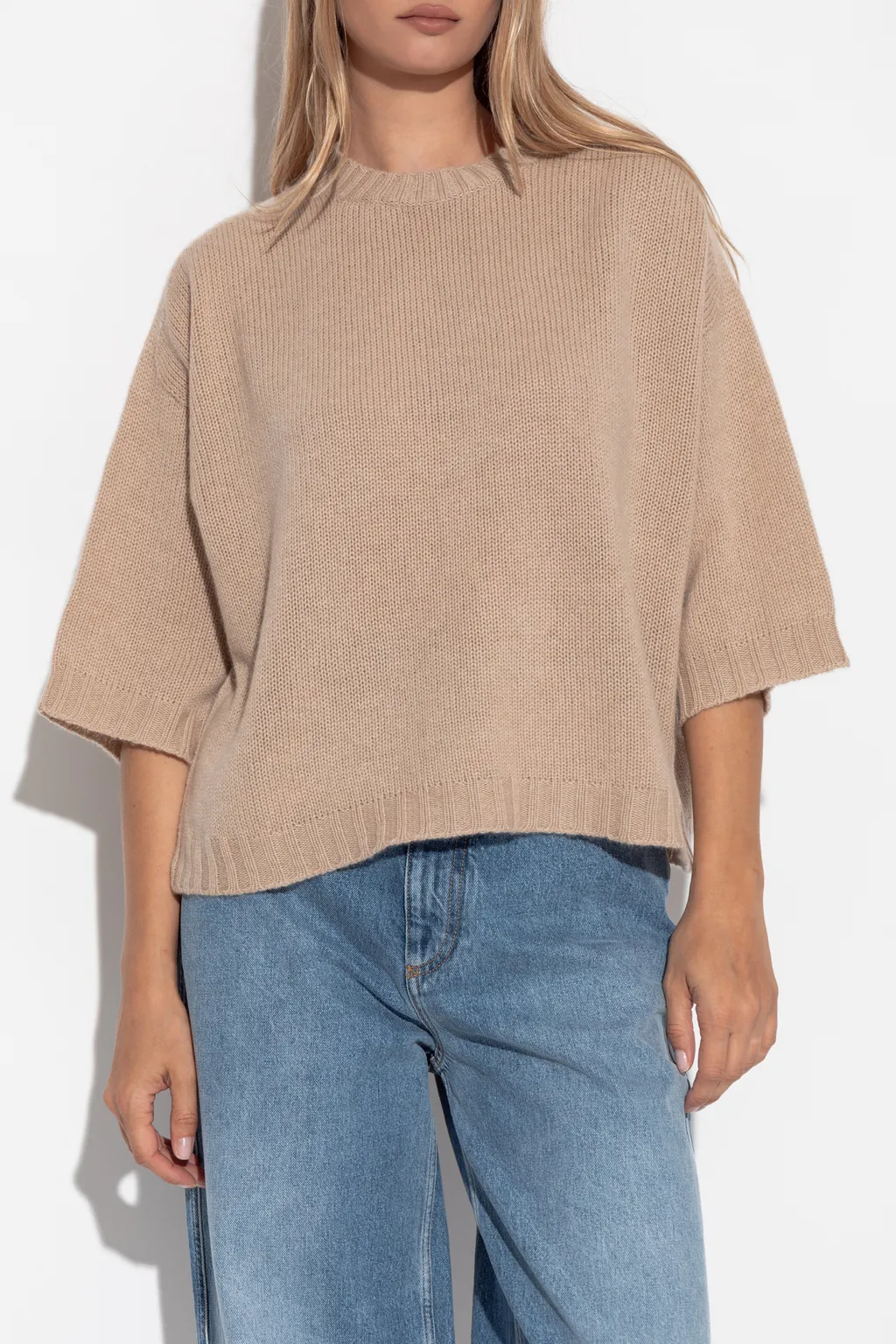 Three Quarter Sleeved Knitted Jumper