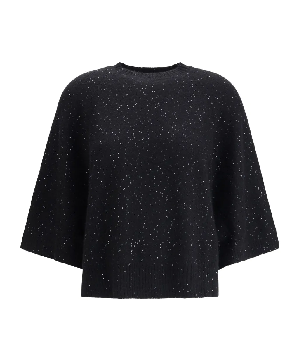 Sequin-Embellishment Ribbed Sweater