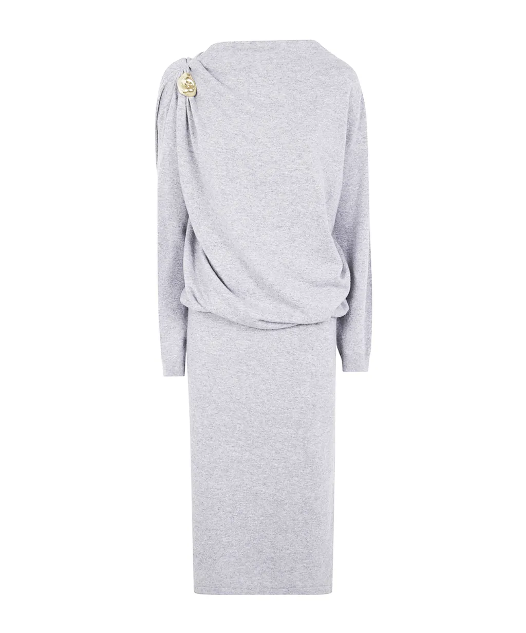 Draped Layered Midi Dress