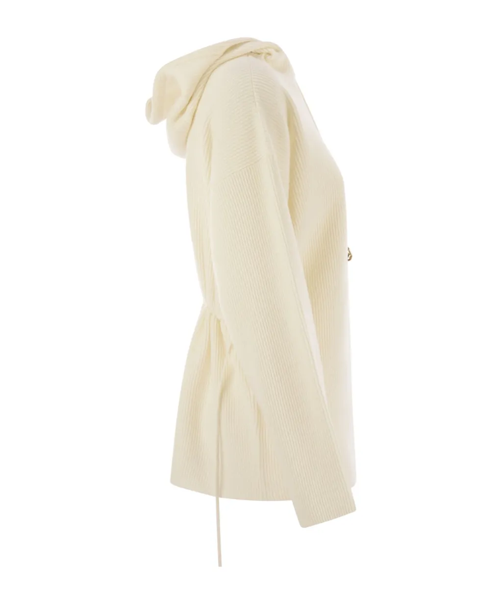 Drawstring Knitted Hoodie