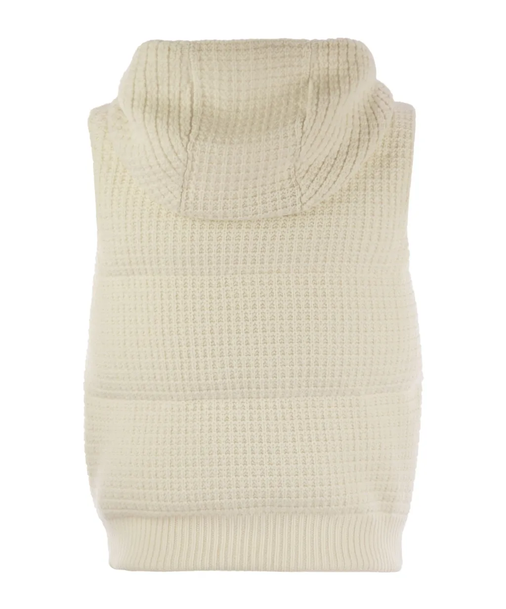 Knitted Vest With Hood