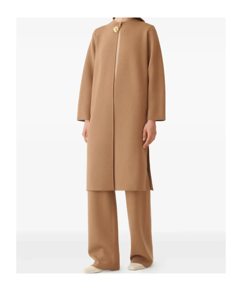 Crew Neck Knitted Coat