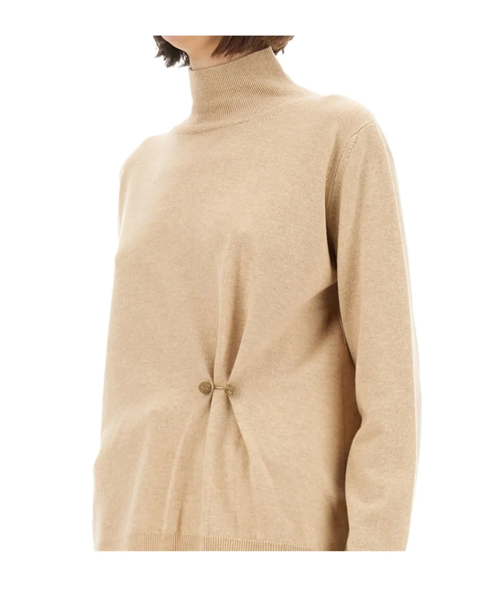 Turtleneck Button-Detailed Jumper