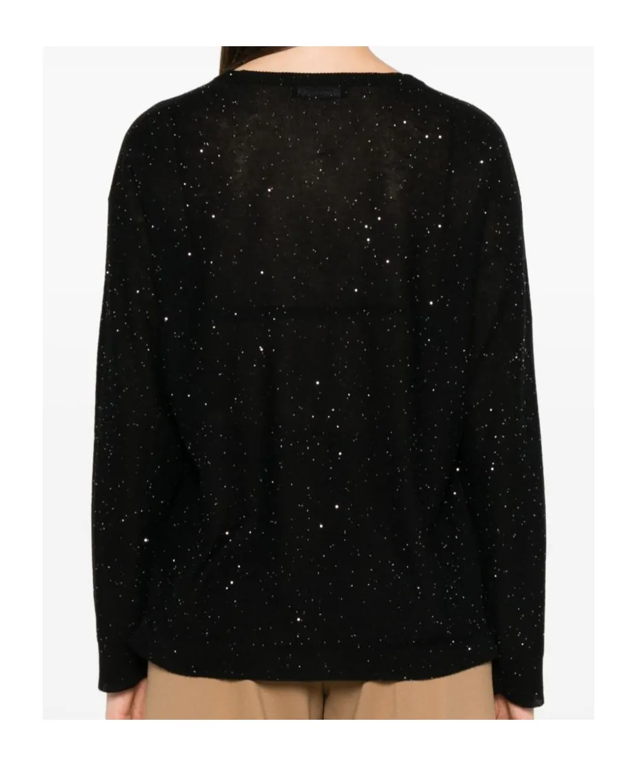 Sequin Embellished V-Neck Jumper